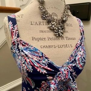 Lilly Pulitzer Small Blue and Pink Maxi Dress EUC Hot!